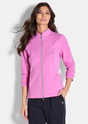 Sweatjacke mit Stehkragen - rosé - Gr. 50 von Goldner Fashion