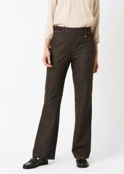 Jerseyhose ?Alice New Flared? mit Karomuster - braun / beige / kariert - Gr. 20 von Goldner Fashion