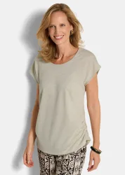 Top mit effektvollem Glanz - goldfarben - Gr. 20 von Goldner Fashion