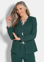 Edler Blazer aus Jersey - smaragd - Gr. 22 von Goldner Fashion