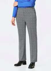 Jerseyhose VERA mit Jacquard-Muster - schwarz / weiss / gemustert - Gr. 265 von Goldner Fashion