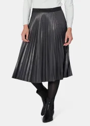 Plisseejupe mit Glanz - anthrazit / grau - Gr. 23 von Goldner Fashion