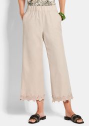 Culotte VERA mit Spitzenbordüre - stein - Gr. 19 von Goldner Fashion