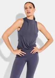 Ärmelloses Top zum Knoten - anthrazit - Gr. M von Goldner Fashion