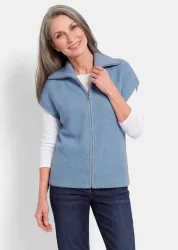 Strickweste mit Reissverschluss - blau - Gr. 20 von Goldner Fashion