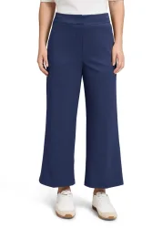 Weite Hose aus Soft-Stretch mit Bügelfalten - dunkelblau - Gr. 40 von Goldner Fashion