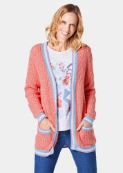 Strickjacke in raffinierter Struktur - pfirsich / gemustert - Gr. 20 von Goldner Fashion