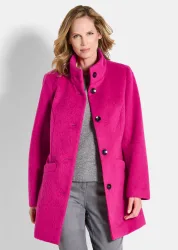 Wollmantel mit Stehkragen - pink - Gr. 20 von Goldner Fashion
