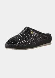 Hausschuhe mit Glanz-Effekt - schwarz - Gr. 42 von Goldner Fashion