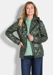 Steppjacke mit Rautenmuster - khaki - Gr. 21 von Goldner Fashion