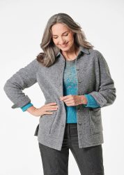 Hemdjacke mit Steg - grau - Gr. 22 von Goldner Fashion