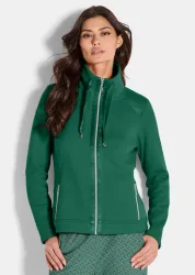 Sweatjacke mit Satin-Bändern - petrol - Gr. 19 von Goldner Fashion