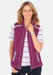 Freizeitweste aus wärmenden Strickfleece mit Stehkragen - beere / méliert - Gr. 21 von Goldner Fashion