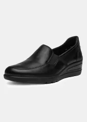 Leder-Slipper mit Wechselfussbett - schwarz - Gr. 37 von Goldner Fashion