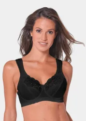 Stabiler, moderner Bügel-BH - schwarz - Gr. 110 C von Goldner Fashion