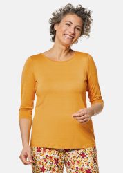 Trageangenehmes Viskoseshirt mit Elasthan - honig - Gr. 24 von Goldner Fashion