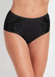 Formender Taillenslip mit Spitzeneinsatz - schwarz - Gr. 44 von Goldner Fashion