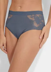 Taillenslip im 2er-Pack aus Modal - rauchblau - Gr. 40 von Goldner Fashion