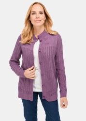 Ajourstrickjacke - lila / méliert - Gr. 20 von Goldner Fashion