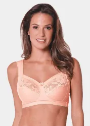 BH mit Baumwolle und Spitze - caramel - Gr. 100 C von Goldner Fashion