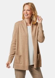 Strickjacke aus Merinowolle - beige / méliert - Gr. 20 von Goldner Fashion