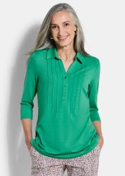 Tunikashirt aus Jersey mit Biesen - grün - Gr. 48 von Goldner Fashion