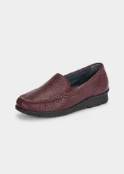 Slipper aus Hirschleder mit Wechselfussbett - bordeaux - Gr. 36 von Goldner Fashion