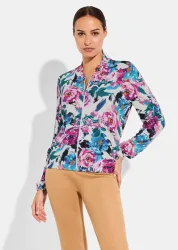 Blouson aus Viskose-Jersey - pink / gemustert - Gr. 21 von Goldner Fashion