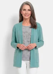 Verschlussloser Cardigan aus COTTAMIRA - graugrün - Gr. 54 von Goldner Fashion