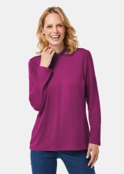 Stehkragenshirt mit Langarm - beere - Gr. 23 von Goldner Fashion