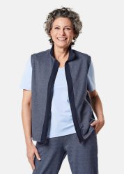 Freizeitweste mit Reißverschluss - blau / marine - Gr. 22 von Goldner Fashion