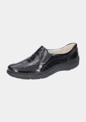 Eleganter Slipper aus weichem Leder - lackschwarz - Gr. 36 von Goldner Fashion