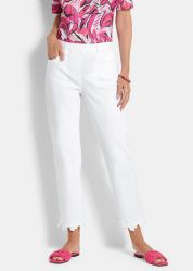 Jeans CARLA mit Spitzenbordüre - weiss - Gr. 19 von Goldner Fashion