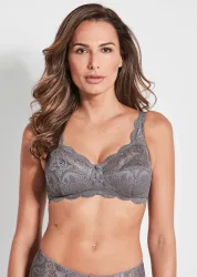 BH ohne Bügel mit Spitze - taupe - Gr. 80 E von Goldner Fashion