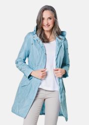 Trendiger leichter Regen Parka aus funktionalem Material - türkis - Gr. 20 von Goldner Fashion