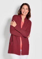 Strickjacke aus Merinowolle - rot - Gr. 20 von Goldner Fashion