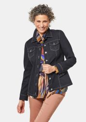 Zeitlose Jeansjacke mit tollen Details - schwarz - Gr. 19 von Goldner Fashion
