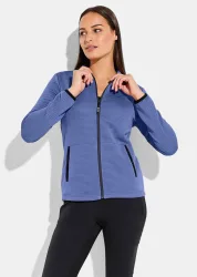 Leichte Freizeitjacke in Querrippenstruktur - blau - Gr. 40 von Goldner Fashion