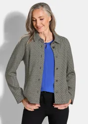 Hemdjacke mit Pepita-Muster - grau / gemustert - Gr. 48 von Goldner Fashion
