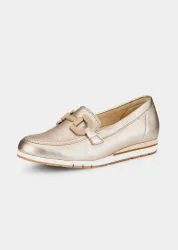 Slipper in schimmerndem Leder - goldfarben - Gr. 39 von Goldner Fashion