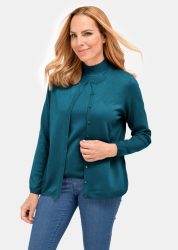 Pflegeleichtes Basic-Strickset - petrol - Gr. 21 von Goldner Fashion