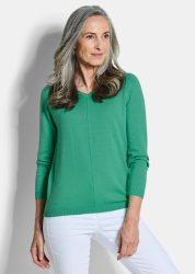 Pullover mit V-Ausschnitt aus COTTAMIRA - grün - Gr. 38 von Goldner Fashion