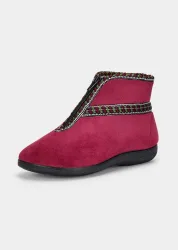 Hausschuhe mit hohem Schaft - bordeaux - Gr. 37 von Goldner Fashion