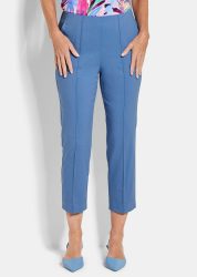 7/8-Bengalinhose BELLA mit Biesen - blau - Gr. 22 von Goldner Fashion