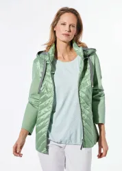 Jacke mit Stehkragen - salbei - Gr. 20 von Goldner Fashion