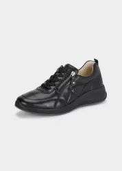 Sneaker aus Leder in Komfort-Weite - schwarz - Gr. 39 von Goldner Fashion