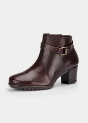 Stiefeletten aus Glattleder mit Zierelement - braun - Gr. 38 von Goldner Fashion