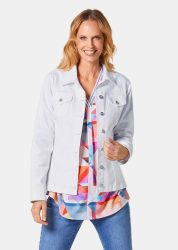 Zeitlose Jeansjacke mit tollen Details - weiss - Gr. 21 von Goldner Fashion