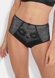 Maxislip aus Microfaser mit Spitze - schwarz - Gr. 38 von Goldner Fashion