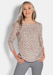 Druckshirt aus flauschigem Jersey - beige / gemustert - Gr. 23 von Goldner Fashion